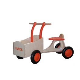 Babboe wooden run cargo bike orange
