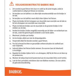Babboe cargo bike sticker (big) safety instructions nl