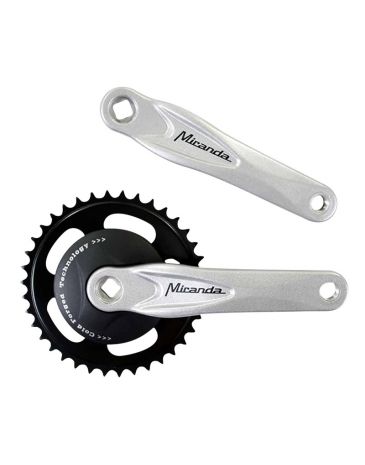 Miranda crankstel JIS 170 38T 3/32"-1/8" silver/black